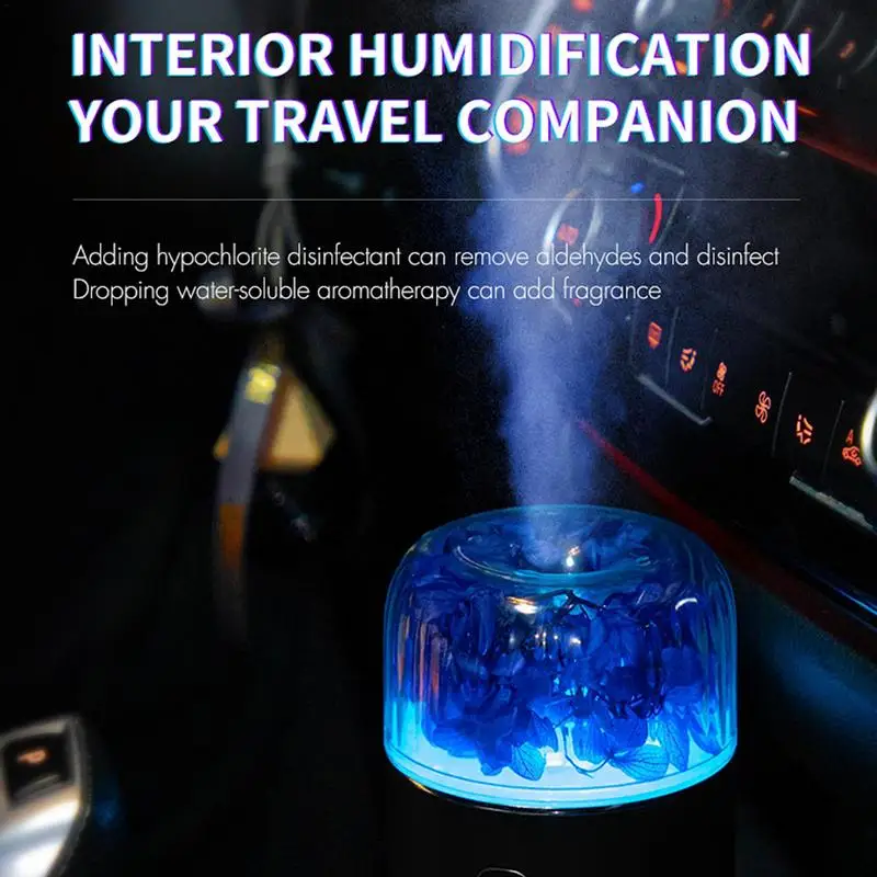 Desk Humidifier Eternal Flower Mist Air Humidifiers With 6 Color Lights Aromatherapy Diffuser Quiet Humidifiers For Home Spa Gym