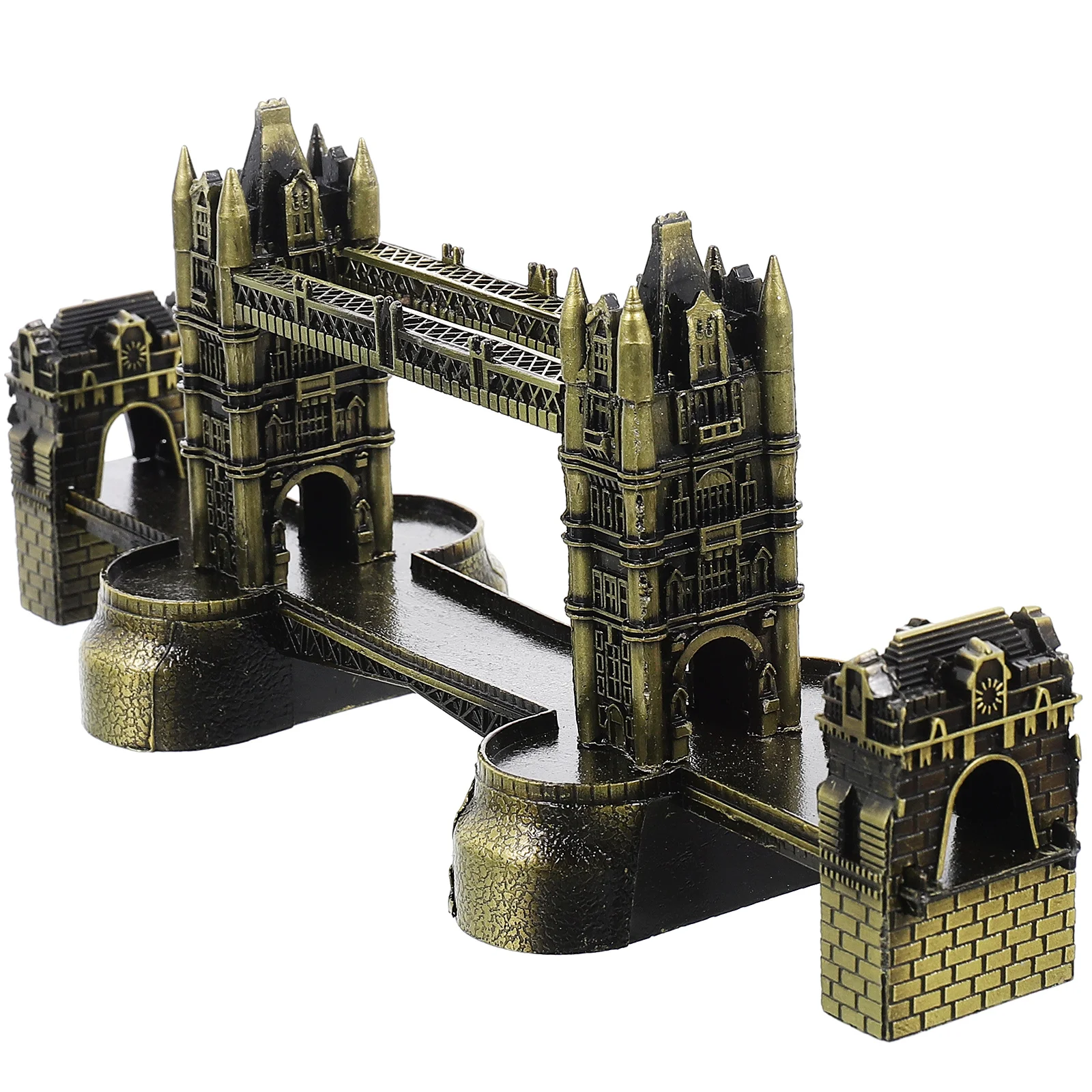 

Thames Bridge Model Tower Craft Tabletop Alloy Sculpture Decor Desktop Home Ornament London Group Memorial Toy