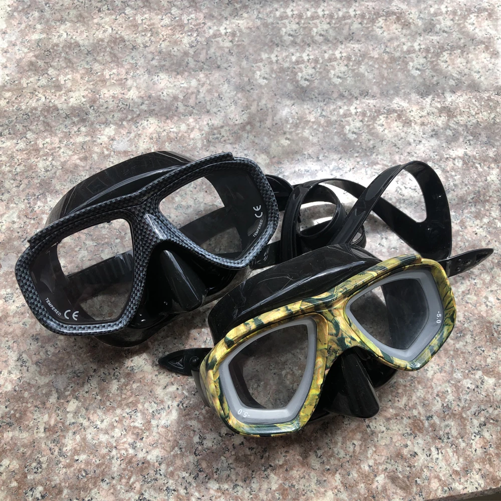 Myopia Scuba Diving Mask Snakeskin Anti Fog for Spearfishing Gear Swimming Masks Googles Nearsighted Lenses Short-Sighted