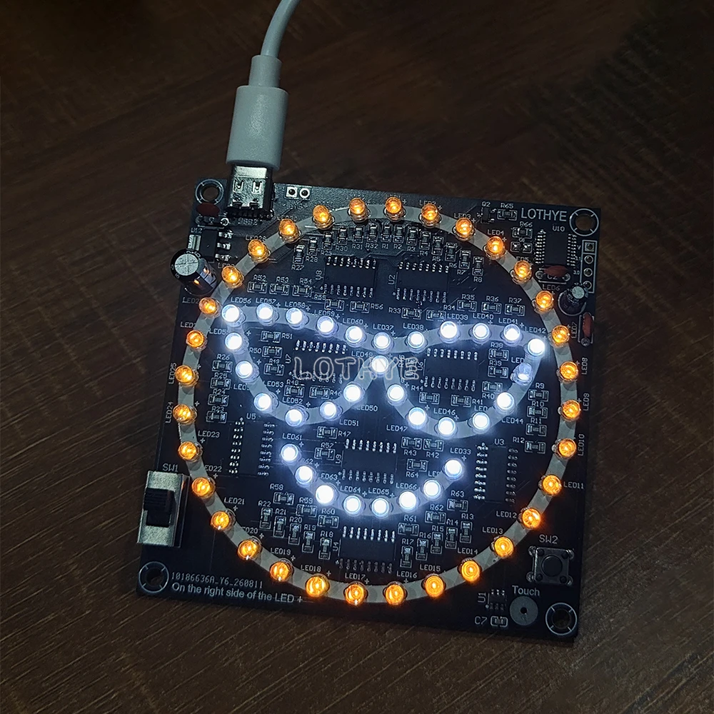 LOTHYE  DIY Electronic Kit Fun Smile Display Speaker Atmosphere Kits Smiling Face Soldering High Difficulty Welding Training