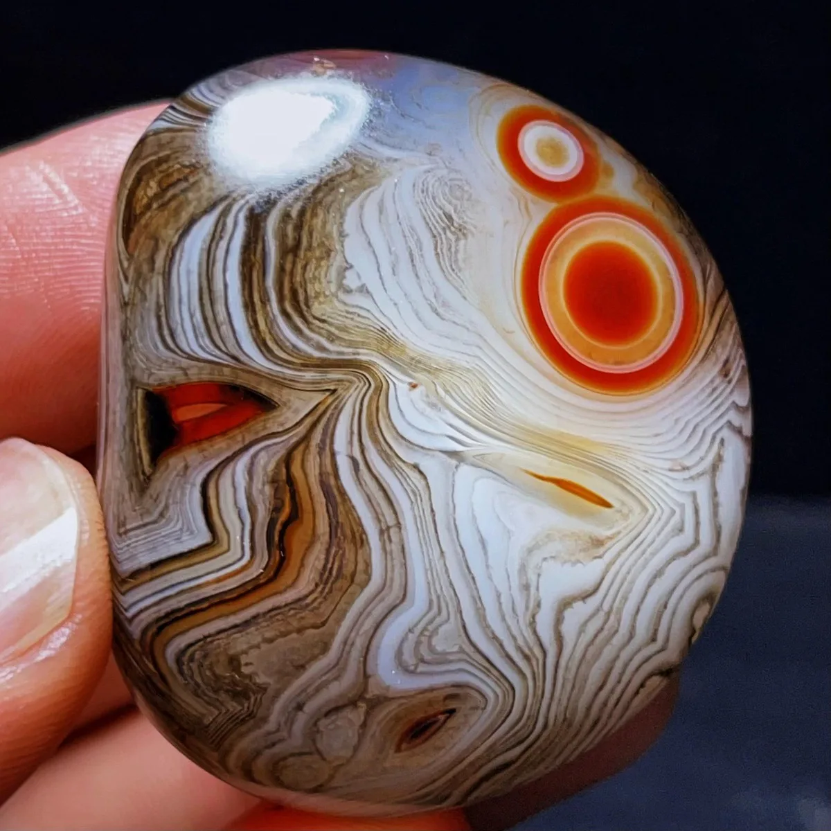 Natural Banded Agate Artisan Stone, Polished Tumbled, Chalcedony Beauty, Terrarium Decor, Crystal Collection, Table Display