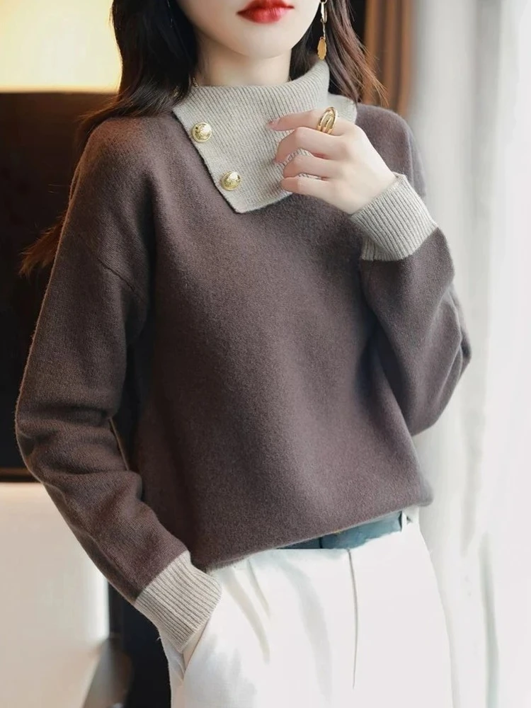 

Осенне-зимние свободные вязаные свитера для женщин Harajuku Дешевый топ Эстетическая базовая распродажа Все трендовые элегантные популярные женские пуловеры