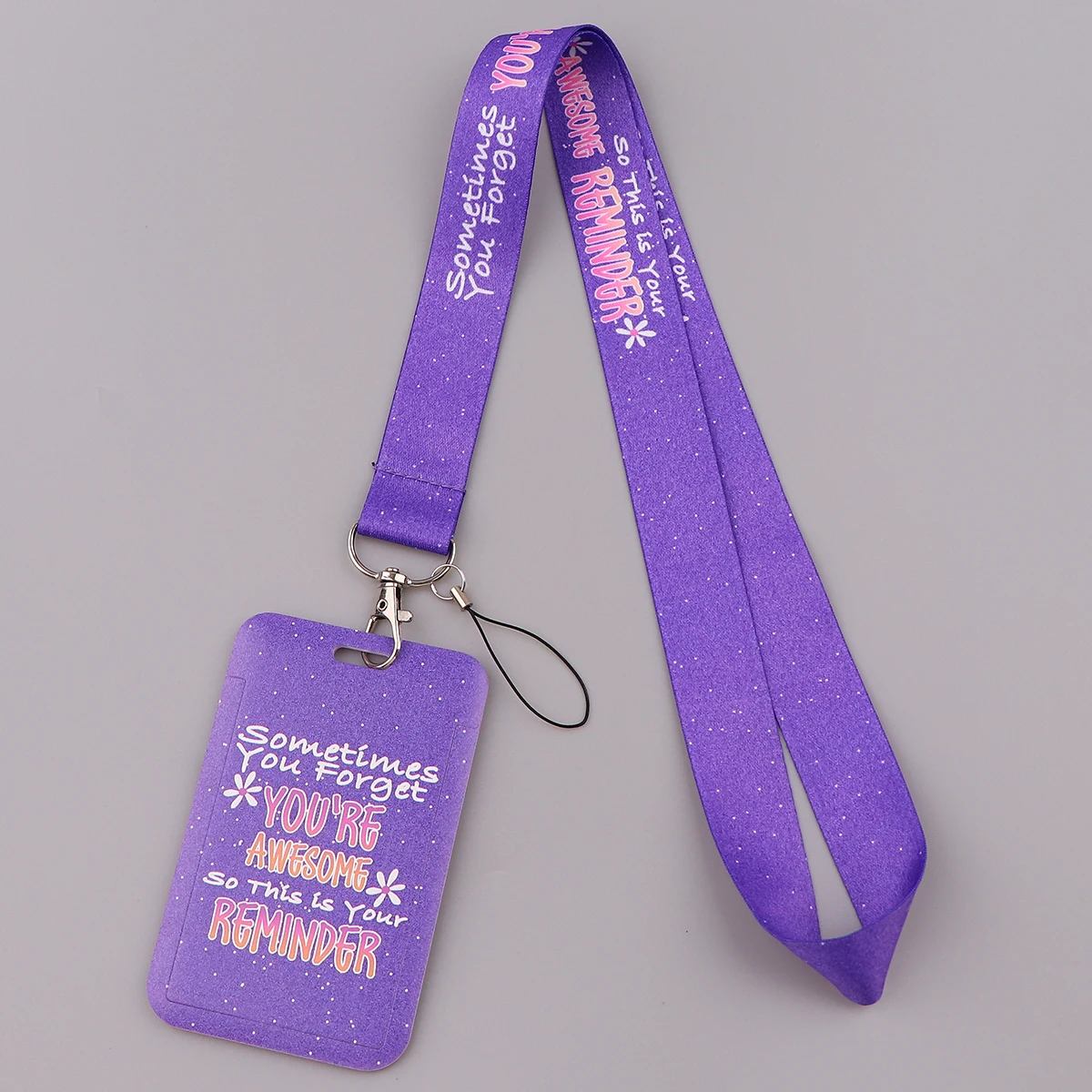 Rainbow Quotations Series Lanyard For Keys ID Card Cover Badge Holder Business Phone Key Lanyard Neck Straps Keychain