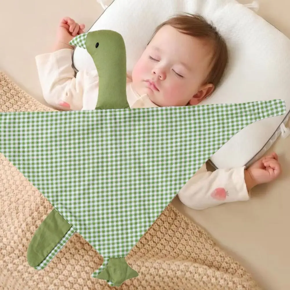 純綿ガチョウの赤ちゃん用睡眠人形、癒しの枕、白鳥の新生児用よだれかけ、かわいい動物の飾り、子供用ガチョウの抱き枕
