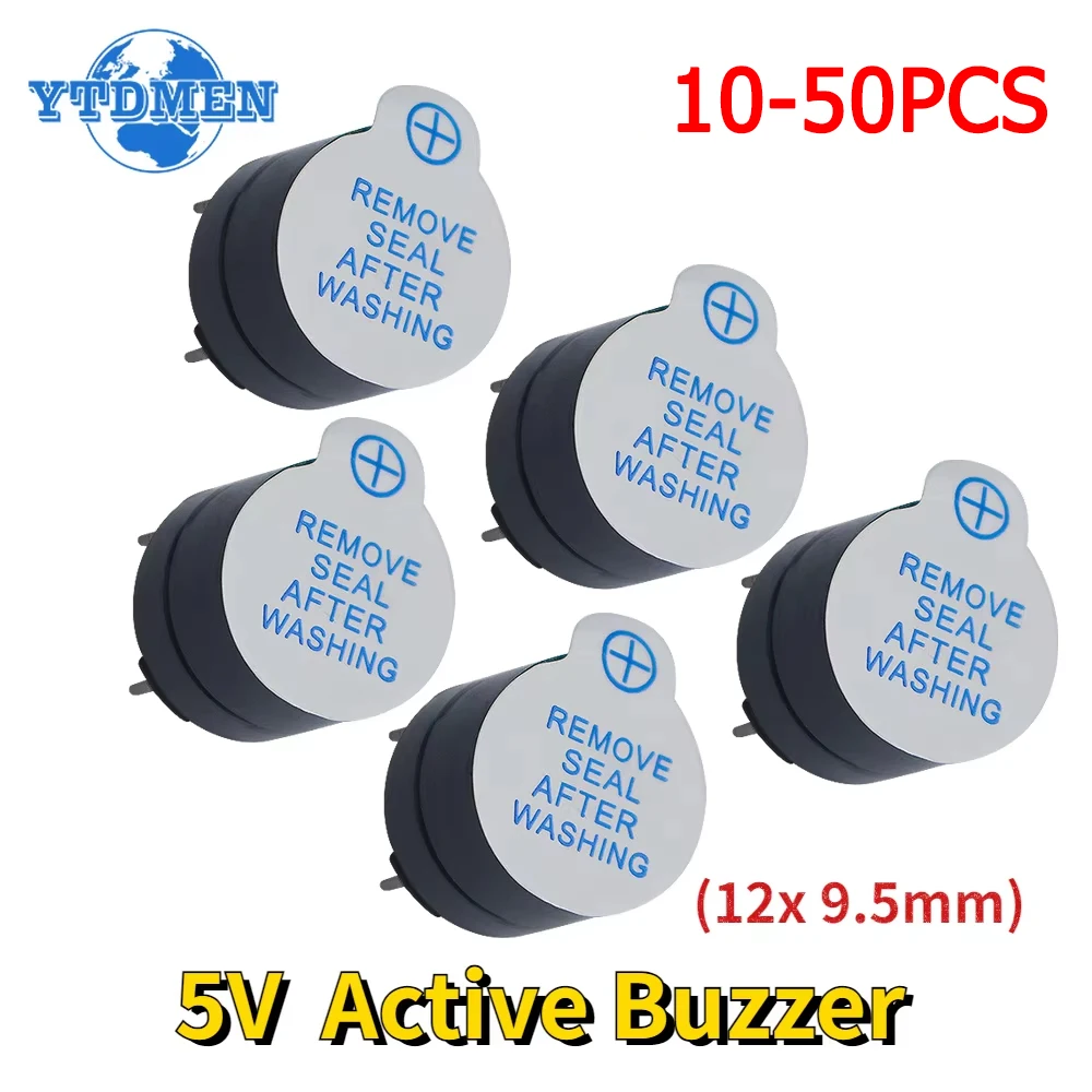 10-50pcs Active Buzzer 5V Magnetic Long Continous Beep Tone Alarm Ringer 12*9.5mm Mini Active Piezo Buzzers, for Arduino