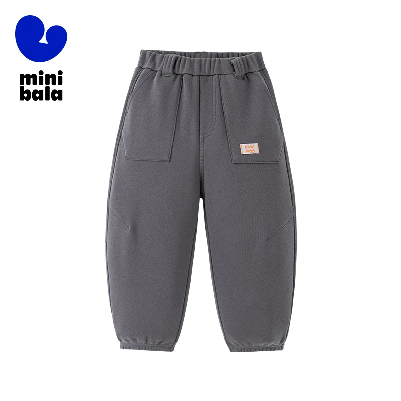 

Миниатюрные брюки Bala для мальчиков, новинка 2025 года, зимние, мягкие, приятные для кожи, термофлисовые брюки оливково-зеленого цвета