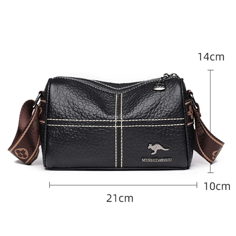 Designer Solid Genuine Leather Small Handbag Female Messenger Tote Sac High Quality Cow Leather Shoulder Crossbody Bag For Women