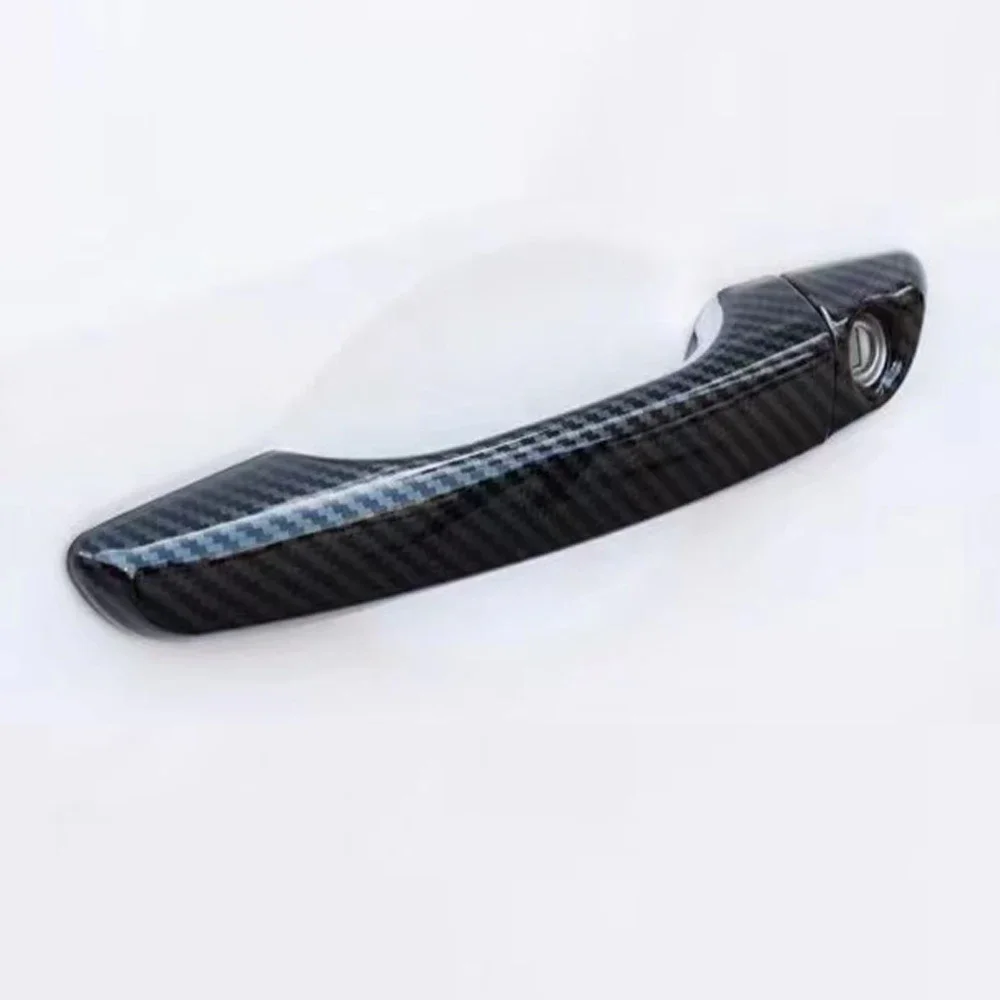 For Hyundai i30 i30N 2018 2019 2020 Outer Door Handle Trim Cover Carbon Fiber Chrome Silver Car Exterior Decorative Accessories