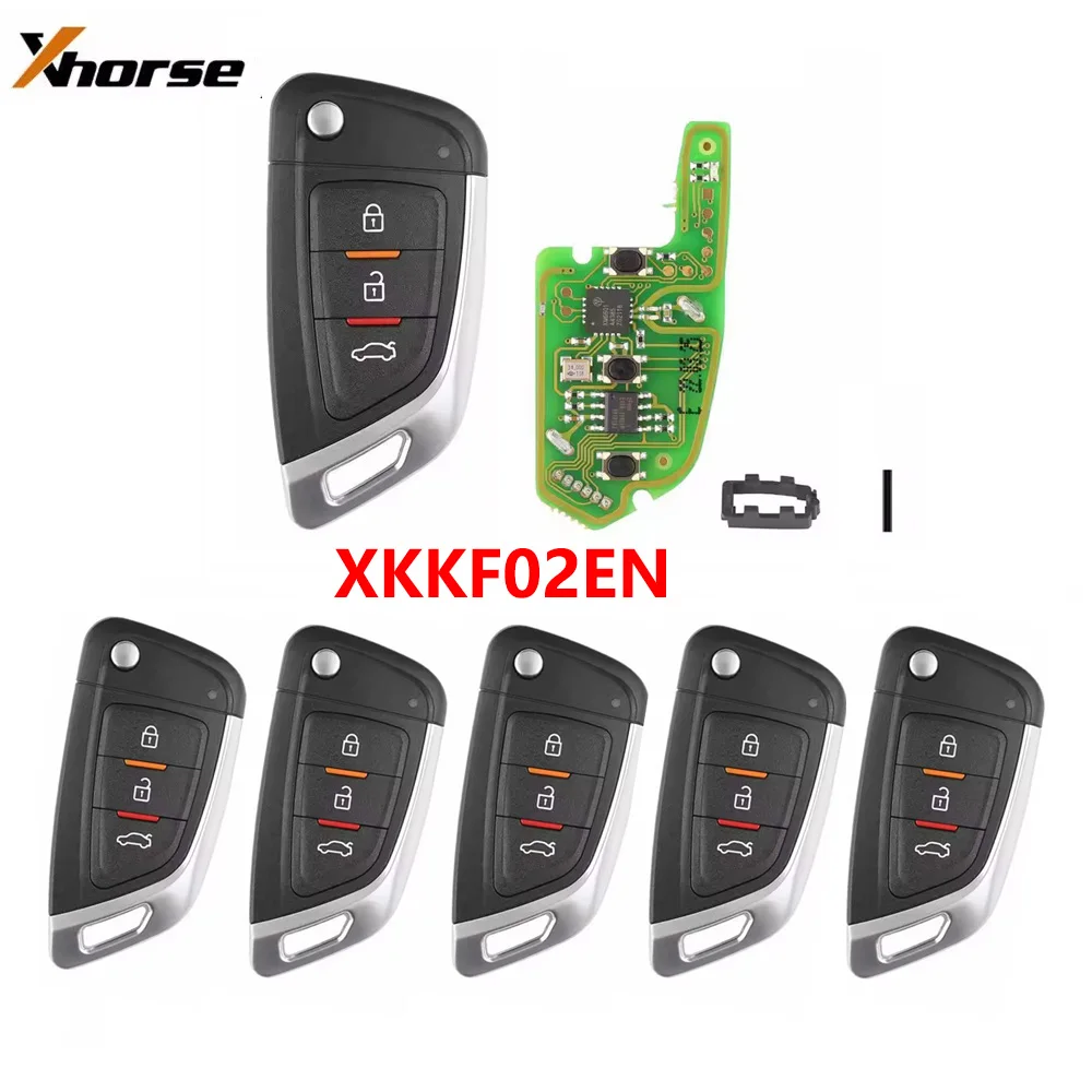 

5pcs/lot Xhorse XKKF02EN Universal Remote Car Key with 3 Buttons Blade Shape Folding Key for VVDI Key Tool