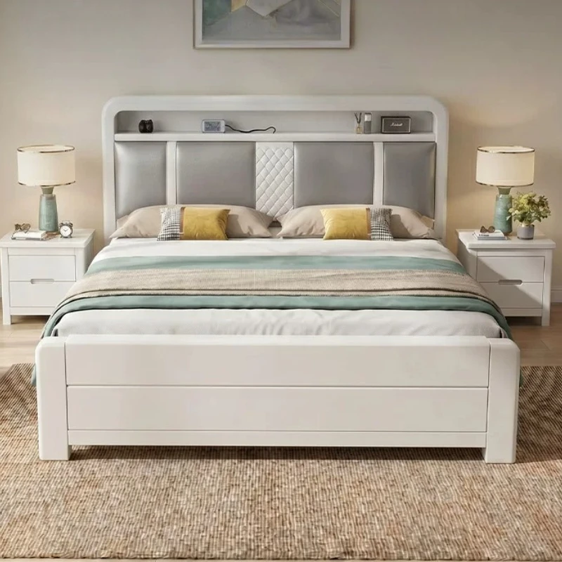 Simple Design Bed Bedroom Luxury Sleeping Children Girls Queen Modern Bed Headboards Single Letto Matrimoniale Trendy Furniture