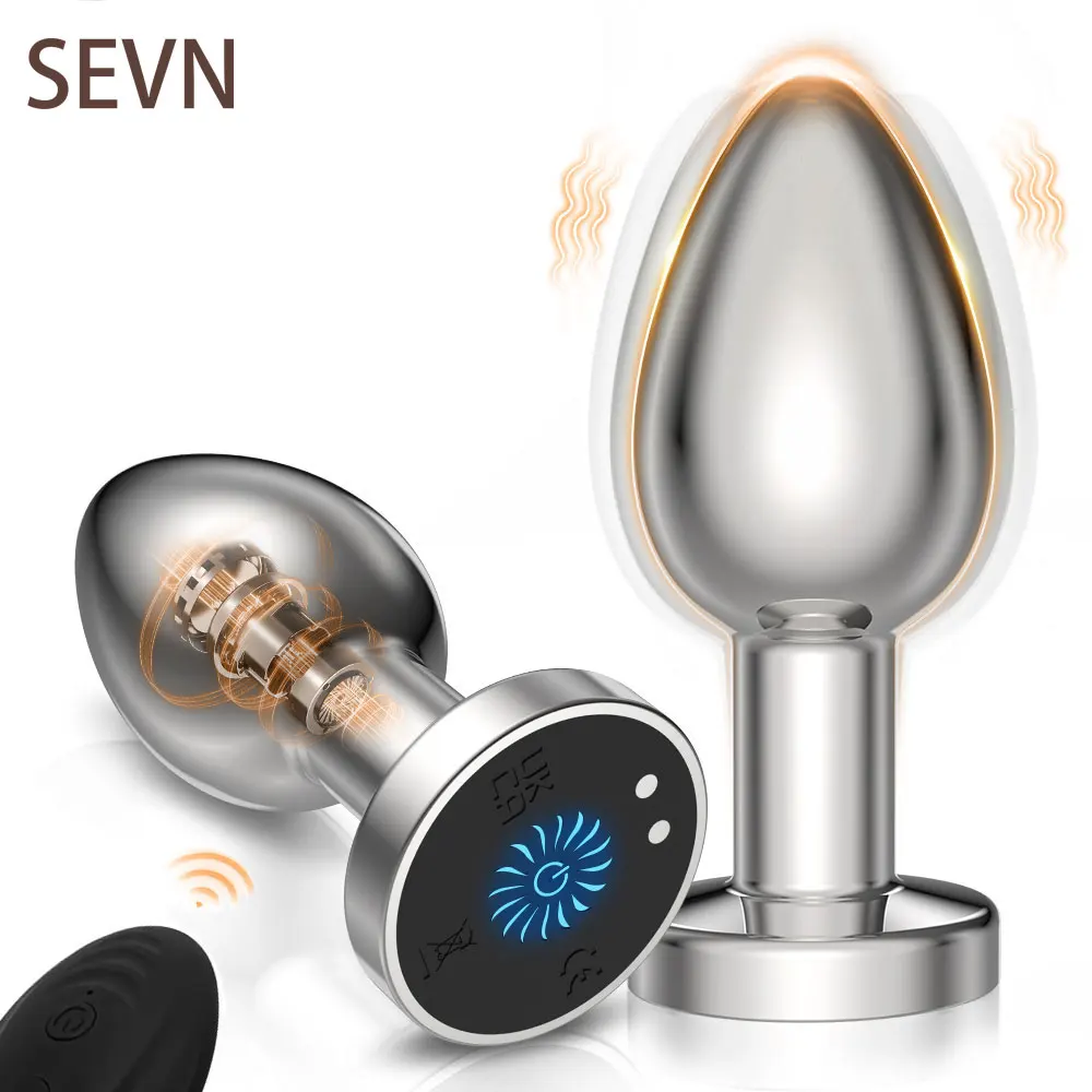 Vibrador inalámbrico con control remoto para hombres y mujeres, tapón Anal de Metal, masajeador de próstata, suministros para adultos, masturbación Anal, Juguetes sexuales