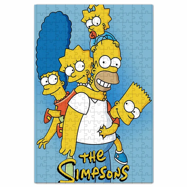 Disney The Simpsons Animation Puzzles 300/500/1000 Piece Game Toys for Children Adults Learning Education New Creative Gifts