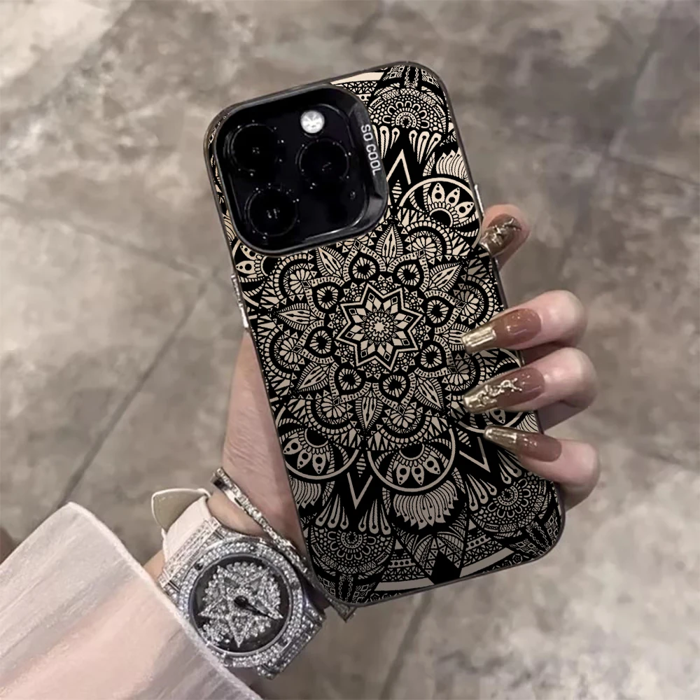 Retro-Ethno-Blumen-Hülle für iPhone 15 16 Pro Max Hüllen iPhone 16 11 12 13 17 ProMax 14 15 16e Plus 8 XS Stoßfeste IMD-Hüllen – Detail 4