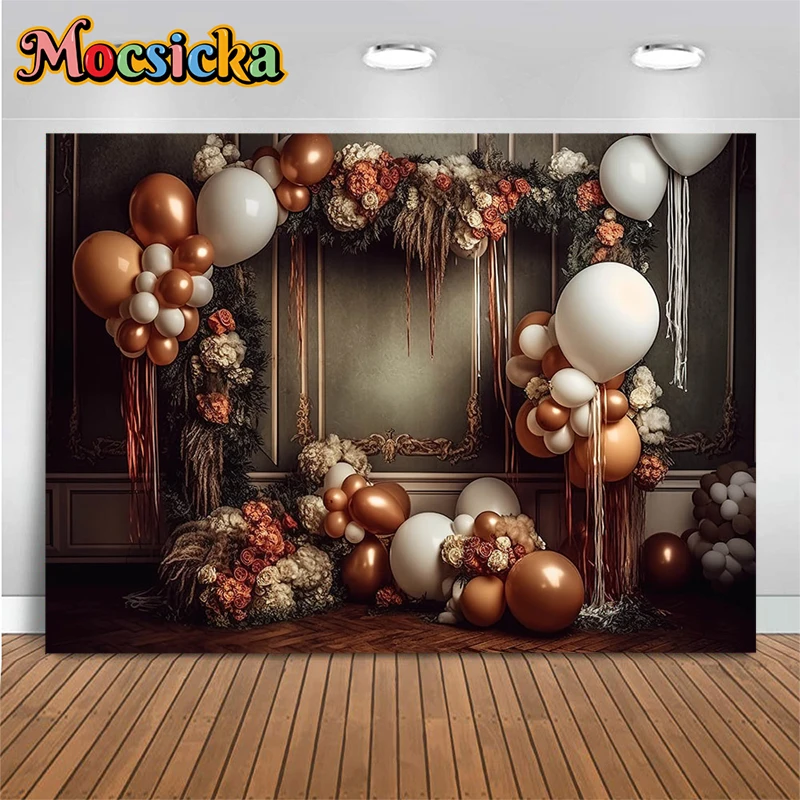 Mocsicka Balloon Birthday Party Decoration Photography Background Retro Room Light Car Baby Prop Backdrop Photo Studio Photocall