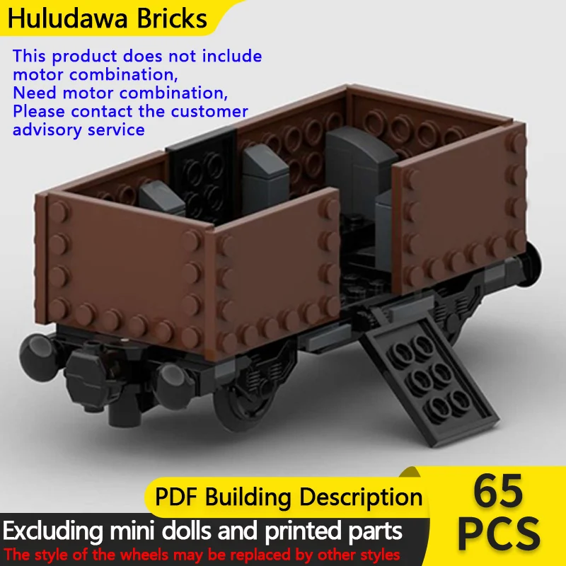 

City Car Model MOC Building Bricks Railway Small Open Cargo Wagon Modular Technology Children Holiday Gifts Assemble Toys Suit