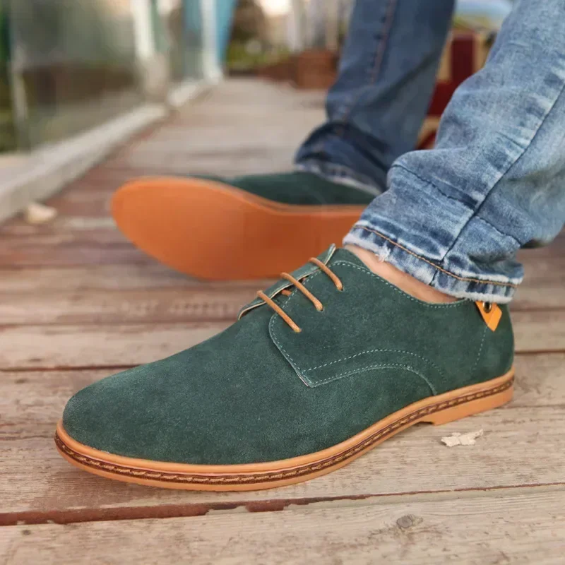 Men Shoes British Suede Leather Oxford Casual Shoes New Classic Sneakers Comfortable Footwear Dress Shoes Large Size Flats 2023