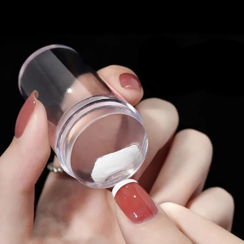 

Набор из 2 силиконовых штампов для нейл-арта с изогнутым краем, для французского маникюра, мягкий штамп для переноса узоров, инструмент для маникюра