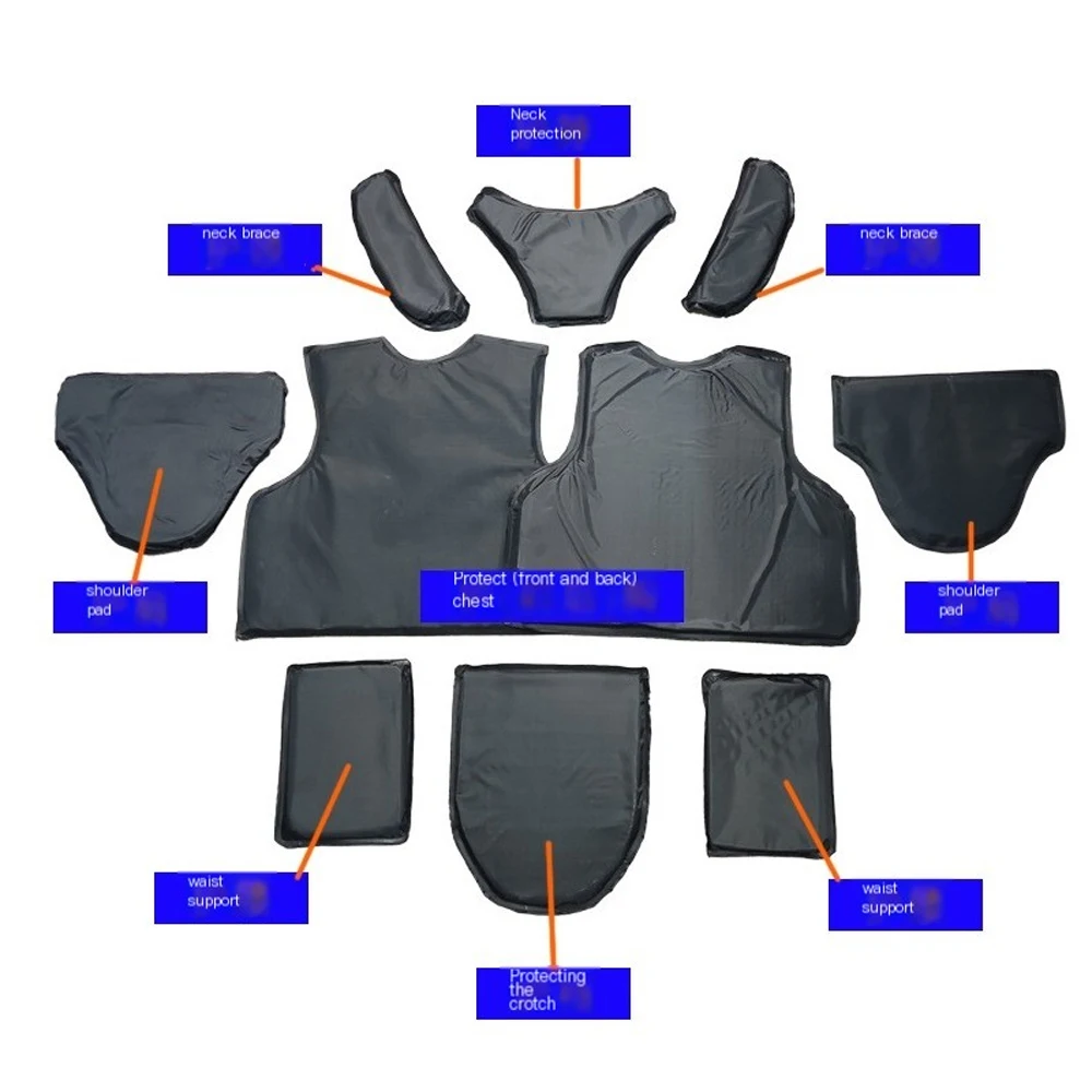 Pelindung Dada Anti Peluru NIJ Level IIIA 3A 9mm&.44 PE Soft Ballistic Armour Inserts Tactical Panel Untuk Rompi