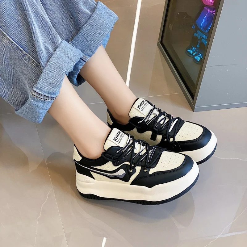 

Кроссовки женские спортивные на шнуровке, Вулканизированная подошва, толстая подошва, повседневная обувь для бега