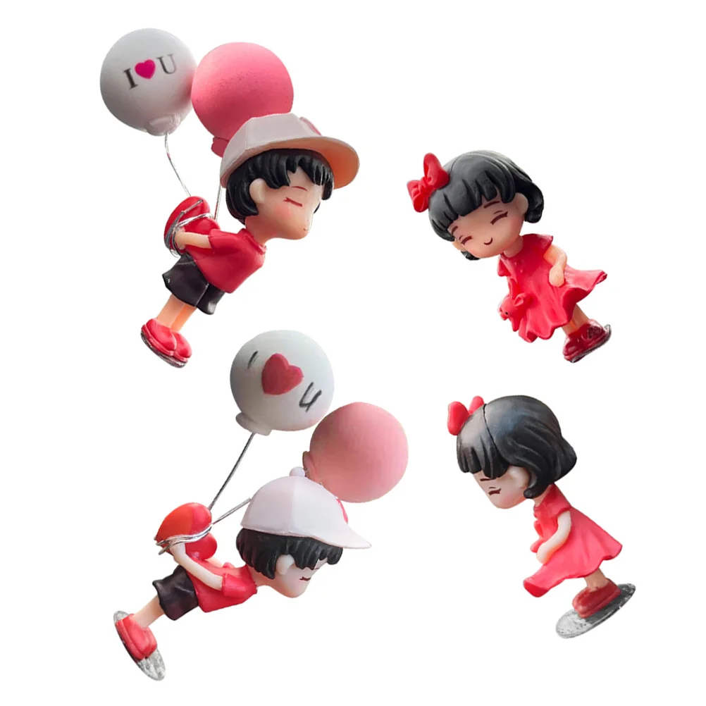 

2pcs Adorable Kissing Couple Interior Decoration Resin Dashboard Ornament Cute Electric Vehicle Accessories For Women