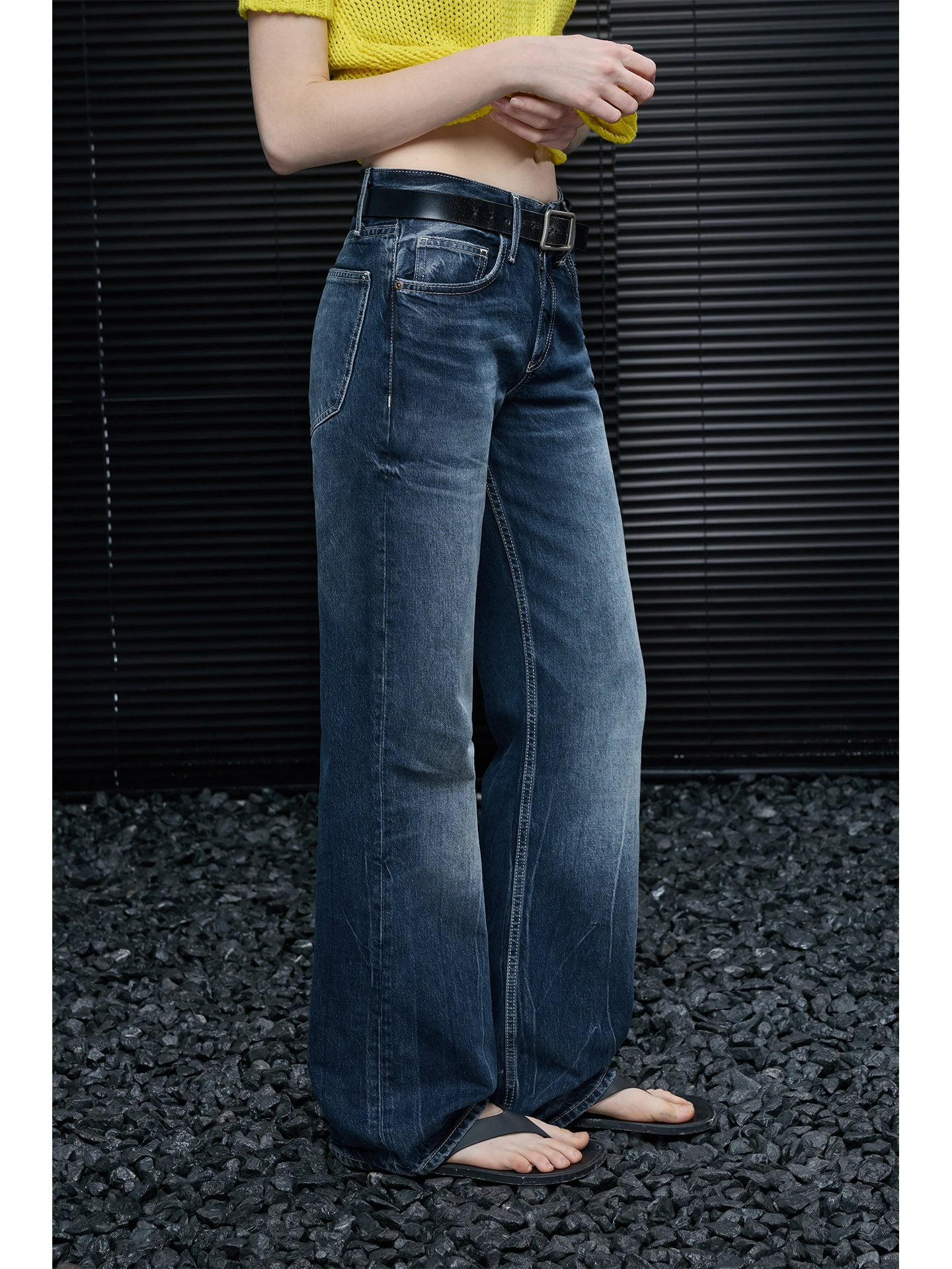 

Джинсы с высокой талией, прямые, синие, широкие брюки, женские, в стиле ретро, новинка ранней весны, уличный стиль, хлопок, на пуговицах...