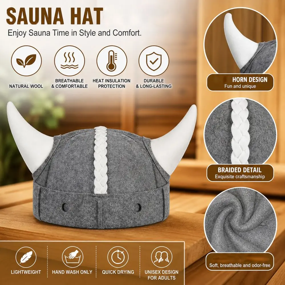 Gifts Wool Felt Material Sauna Hat Heat Resistant Unisex Wool Felt Sauna Hat Steam Bath Headwear Festival Events