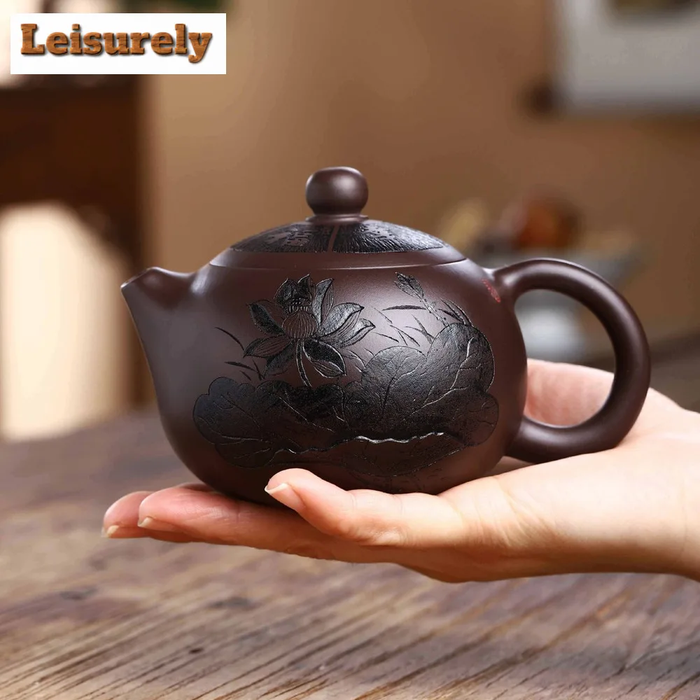 

300ml Yixing Famous Purple Clay Teapots Chinese Traditional Handmade Tea Pot Raw Ore Beauty Kettle Zisha Tea Set Customized Gift