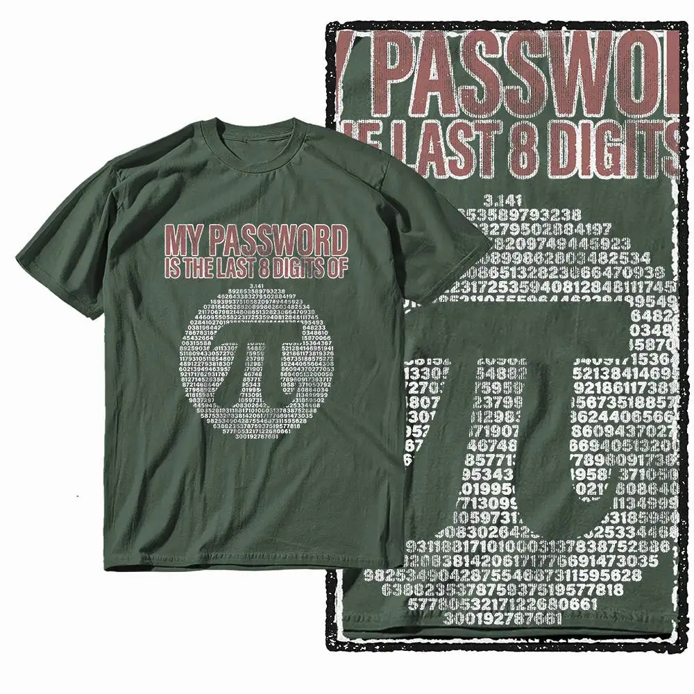 

G31 Army Green Collection Cotton Cool Math Graphic Men T-shirt | Streetwear Big Size Vintage O-neck men's Tee Tshirt