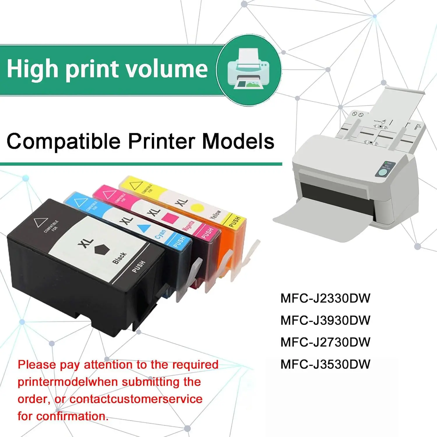 LC3717 8Pcs 2b 2c 2m 2y Ink Cartridge for Brother MFC-J2330DW J3930DW