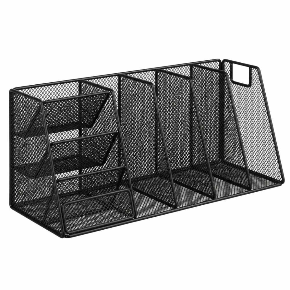 Sturdy Standing Metal File Rack Multipurpose 3/4 Layers Iron Mesh Holder Space Saving Desktop Book Rack Document Organization