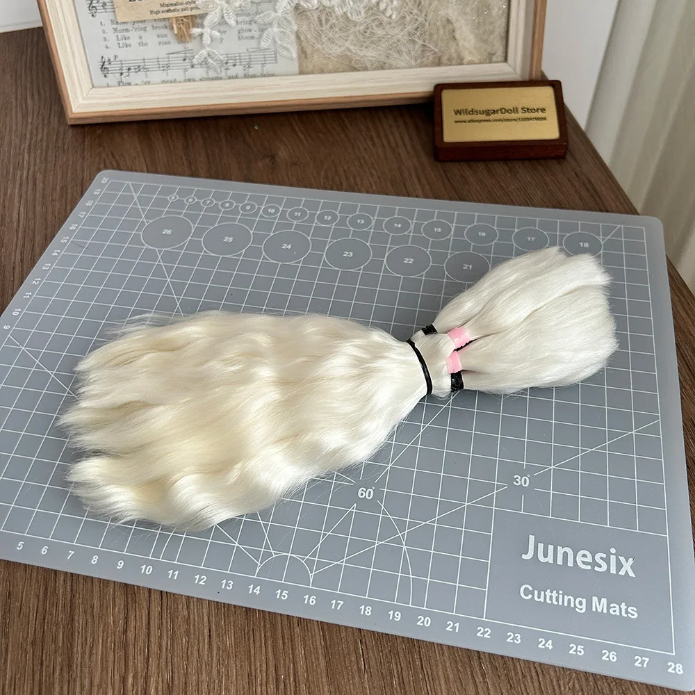 8-9 inch Handmade Angora Mohair Wefts with Cuticles for Custom Wigs, Suitable for Reborn & Blythe Doll DIY, Mohair for Doll