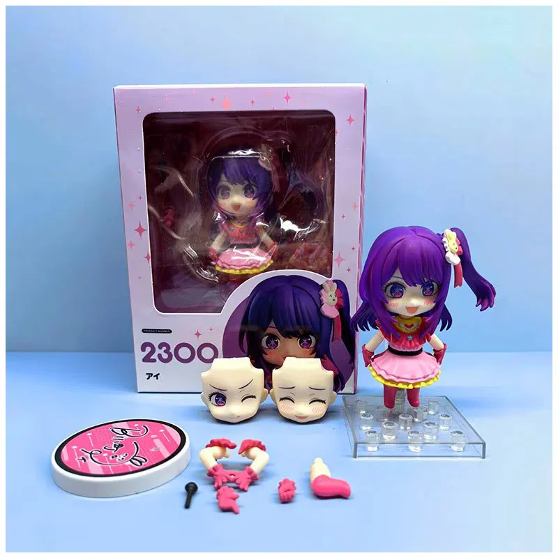 

Oshi no Ko Hoshino Ai 2300# Chibi Action Figure Face Swap Removable Parts Collectible Display Anime Model Figure