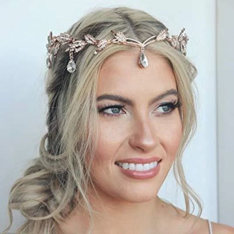 Fairy Chain Jewelry Headband Bohemia Hair Women Forehead Chain Shinning Headpieces With Drop Rhinestones