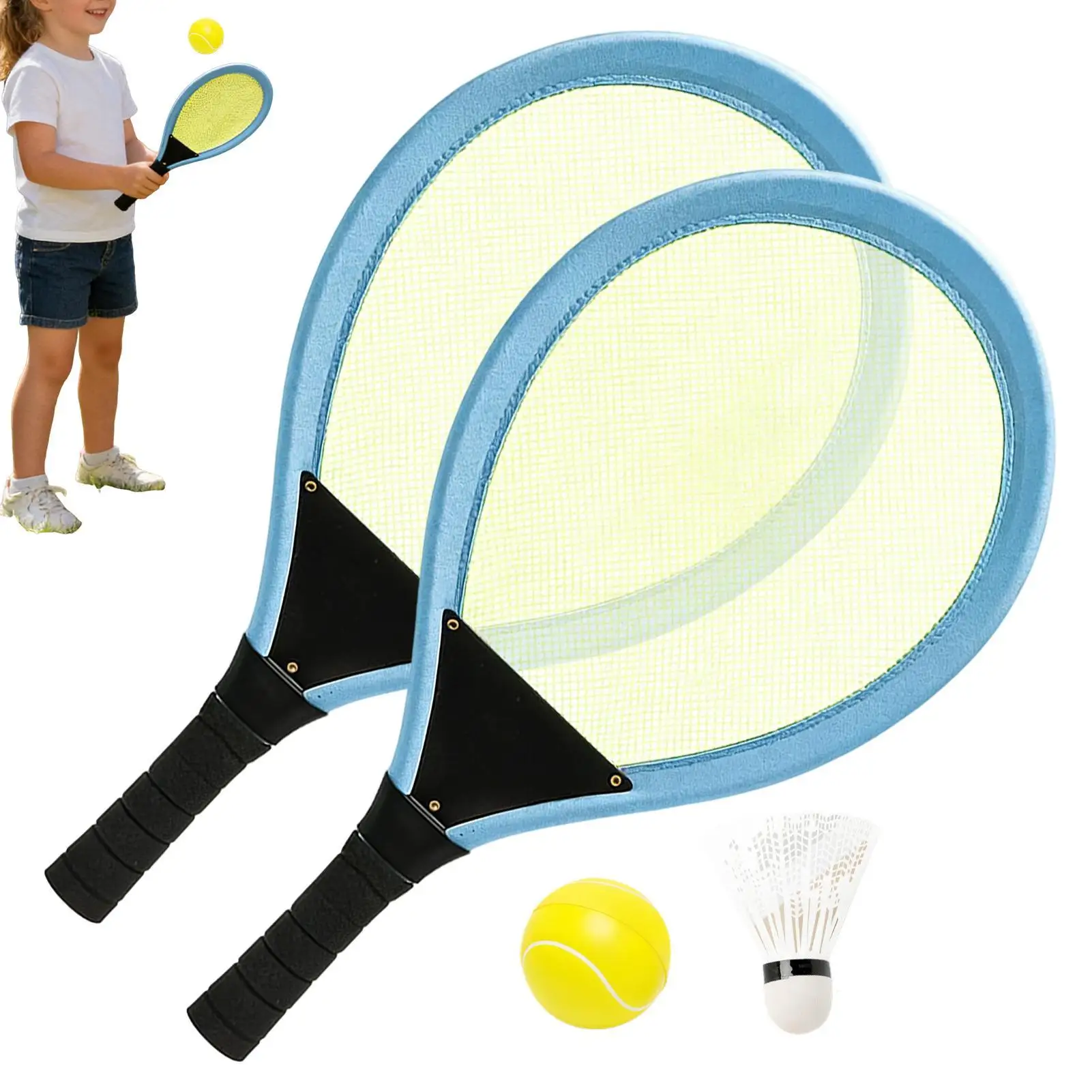 

Детский теннисный набор, портативные игрушки-ракетки, детская теннисная ракетка для мальчиков и девочек от 3 до 12 лет, для дома, улицы, детского сада, школы