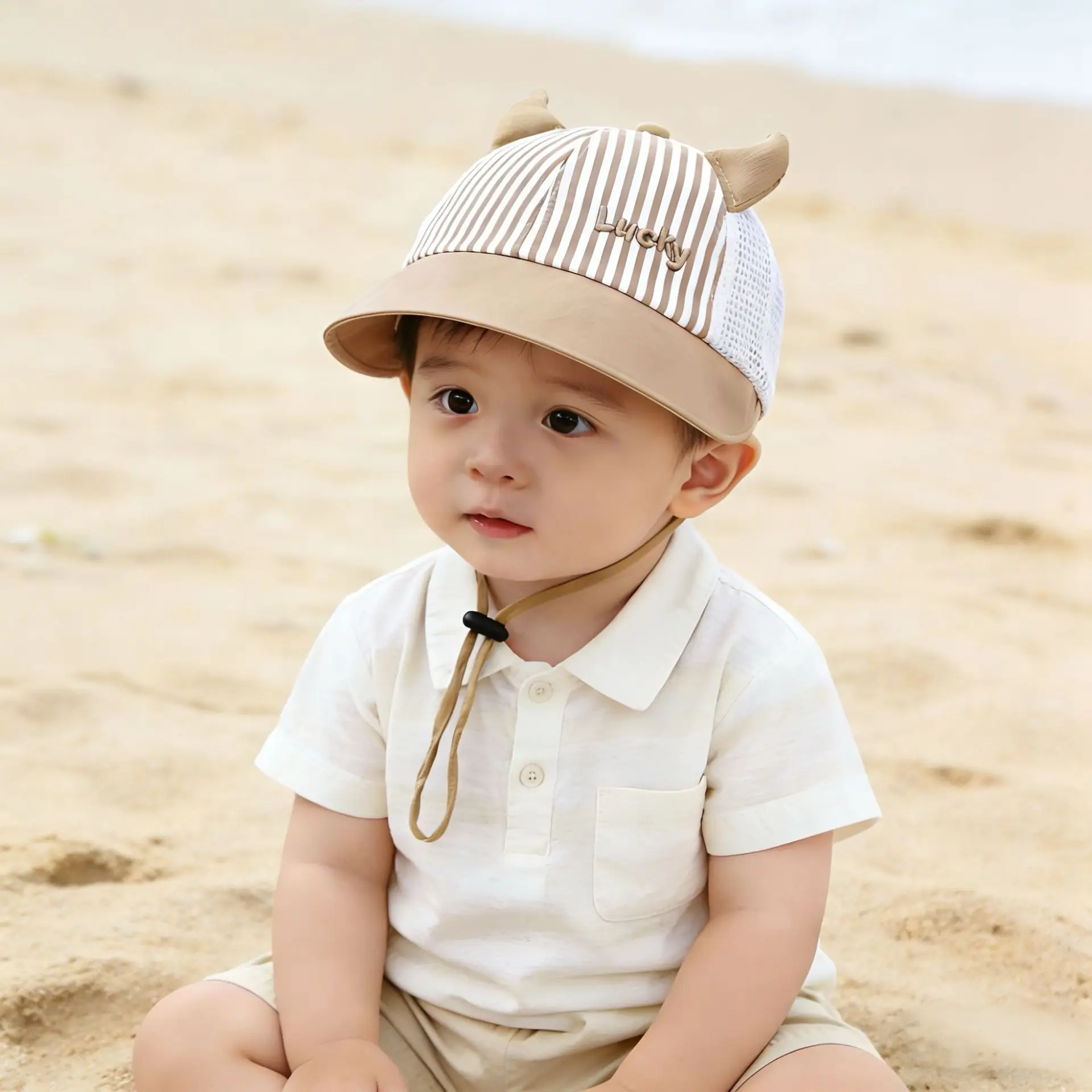 Baby Kids Cotton Baseball Cap Toddler Boys Girls Outdoor Children Sun Hat mesh Summer Adjustable Snapback Casual Solid Color view 4
