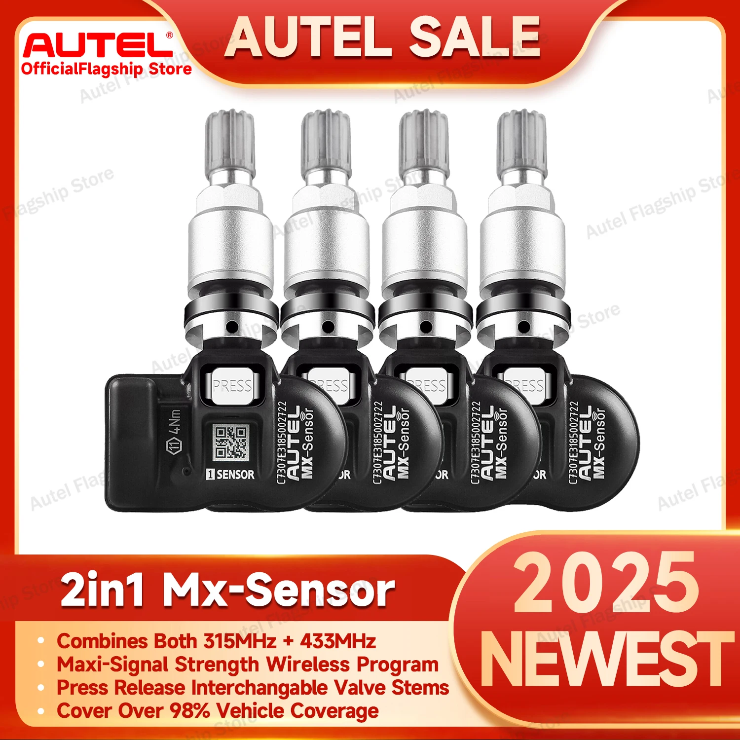 Autel MX Sensor 433MHZ+315 MHZ TPMS Mx-Sensor Tire Repair Tool Tire Pressure Monitor Tester For Autel TS501 TS508 Pad Programmer