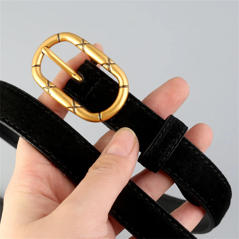 

Ремень из натуральной кожи для женщин, модный, с цветной металлической пряжкой, декоративный, для джинсов, простой, для повседневной носки, аксессуар для одежды