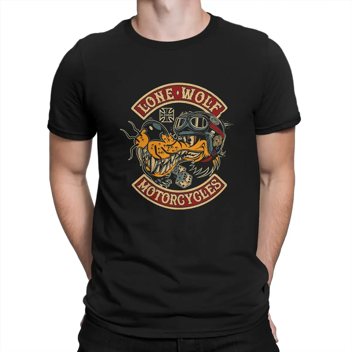 Sons Of Anarchy TV Newest TShirt for Men Official Merchandise of Lone Wolf Motorcycles Round Collar Basic T Shirt Hip Hop