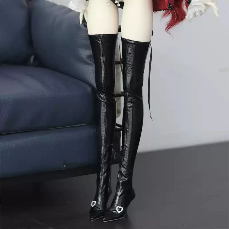 D09-P796 children handmade toy 1/3 DD big girl XAGA AS SD16 BJD/SD Doll shoes Lacquer leather long leg high-heeled boots 1pair