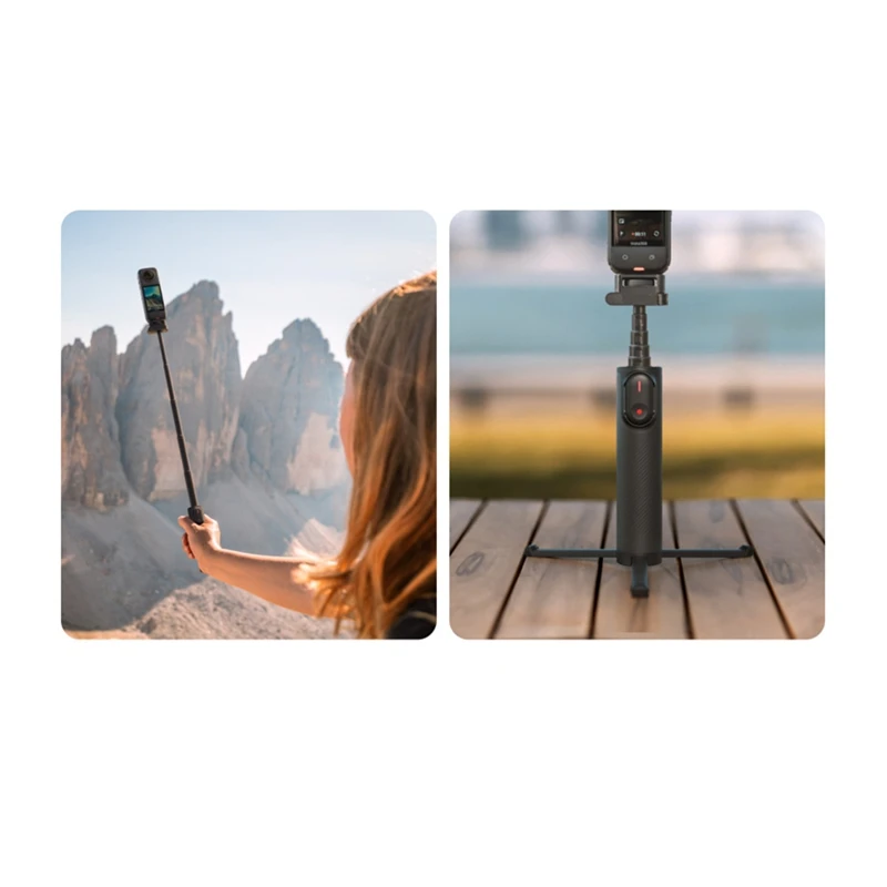 ل Insta360 X4 X3 طوي 2 في 1 Selfie عصا ترايبود 1/4 "جبل التحكم عن بعد قبضة عصا ل Insta 360X4 الملحقات