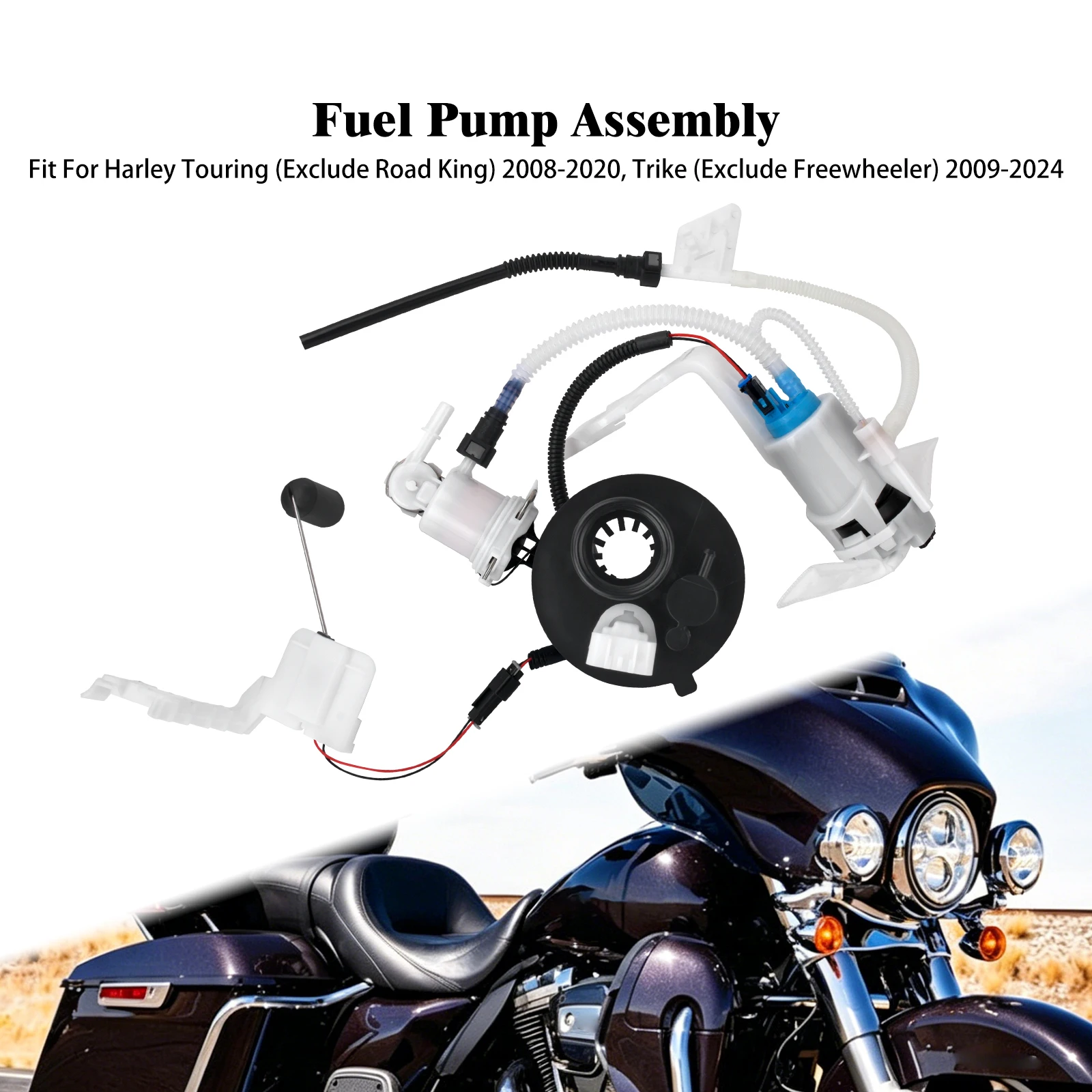 Motorcycle Fuel Pump Assembly For Harley Touring Road Street Electra Glide Ultra Limited FLTRX FLHT FLHX 08-20 Fuel Supply Pump