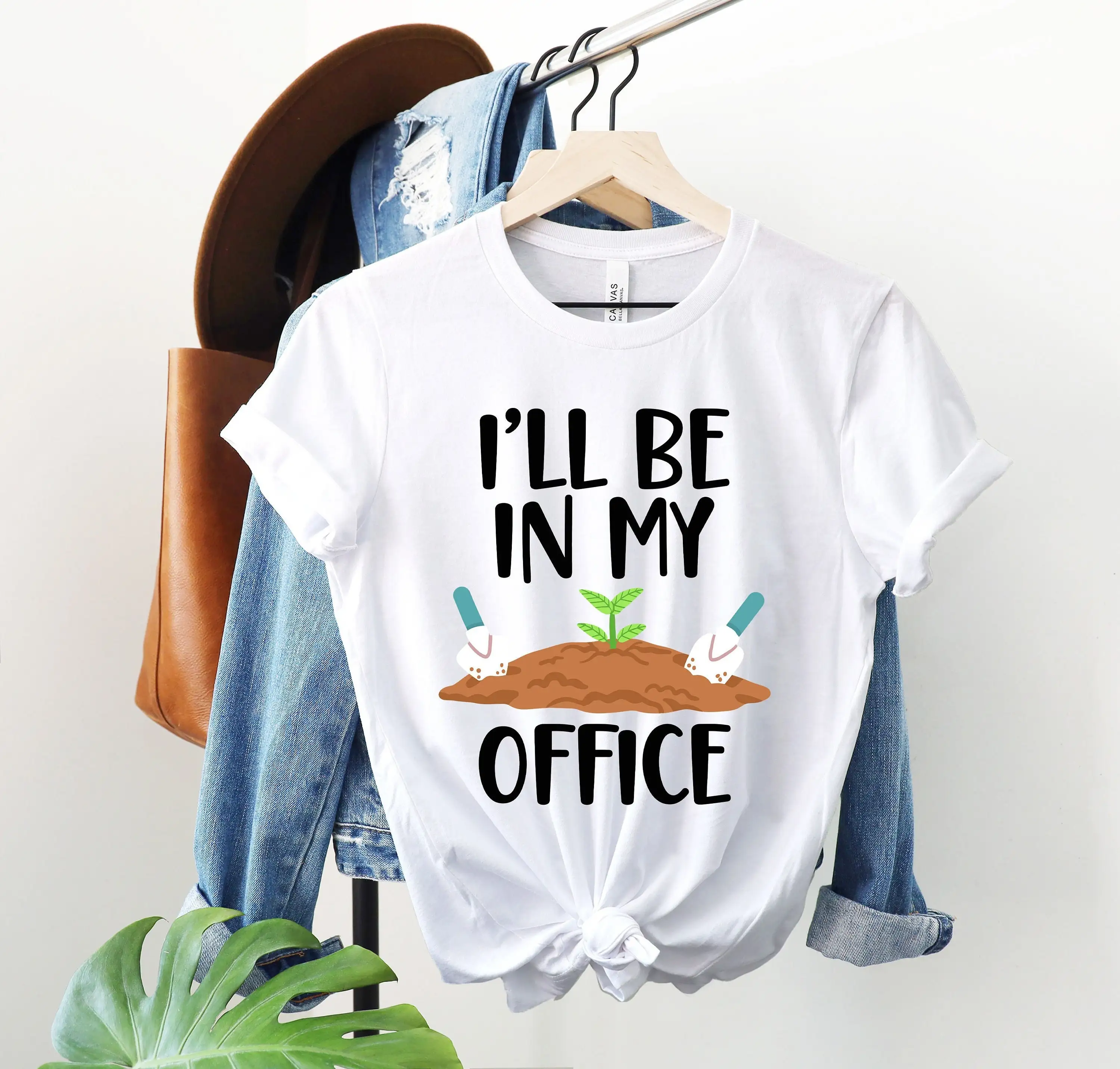 I'Ll Be In My Office Wheelbarrow Gardening Bella Canvas T Shirt Funny Garden Tee Forever