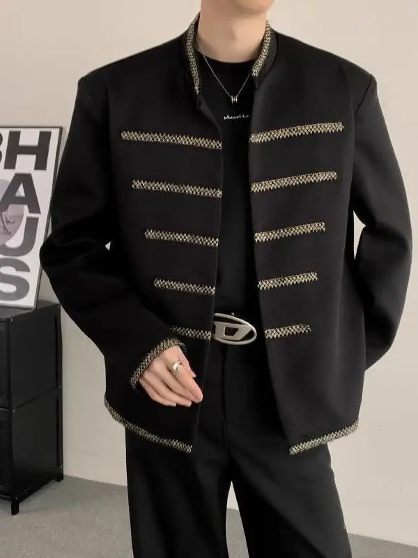 Neue Chinesische Sle Große Größe männer Bla Anzug Jaet Casual Chic Frühling Herbst Oberbekleidung Jugend Faion Anti-Falten proc