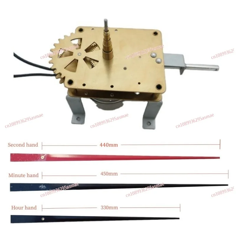 220V Metal Gear High Torque Clock Motor Power Clock Mechanism Kit With 45cm Extra Long Pointer For Big Wall Clock Repair DIY