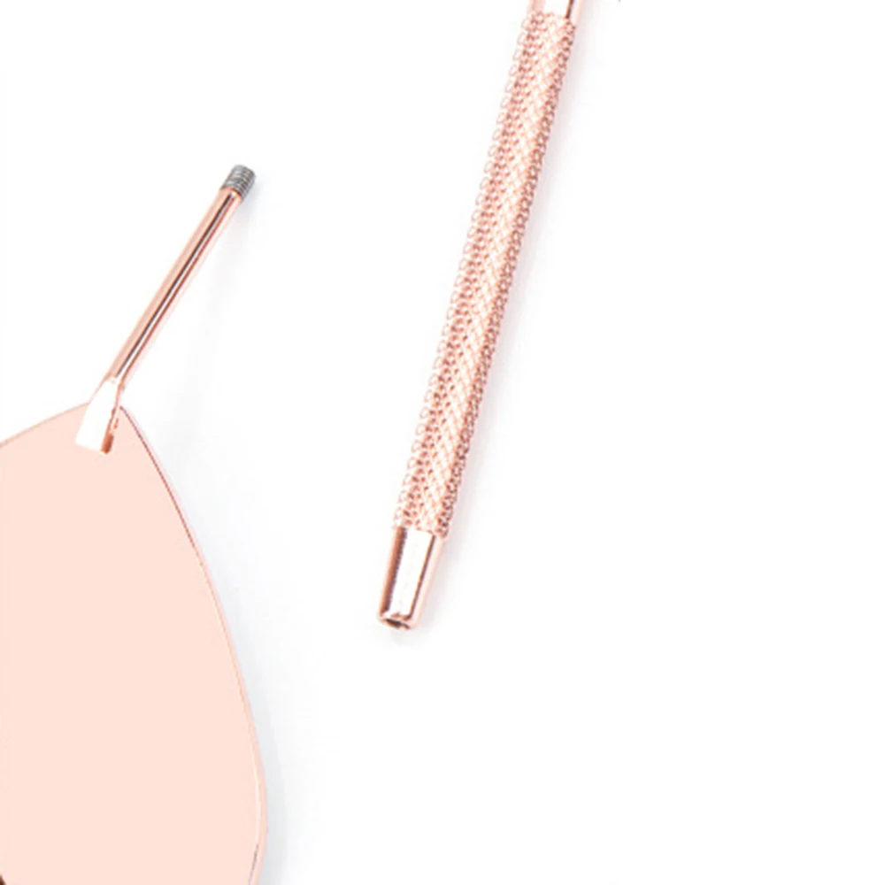 Espejo para pestañas postizas conectado al espejo de inspección de pestañas herramienta cosmética de aumento con mango largo en forma de corazón 1 ud.