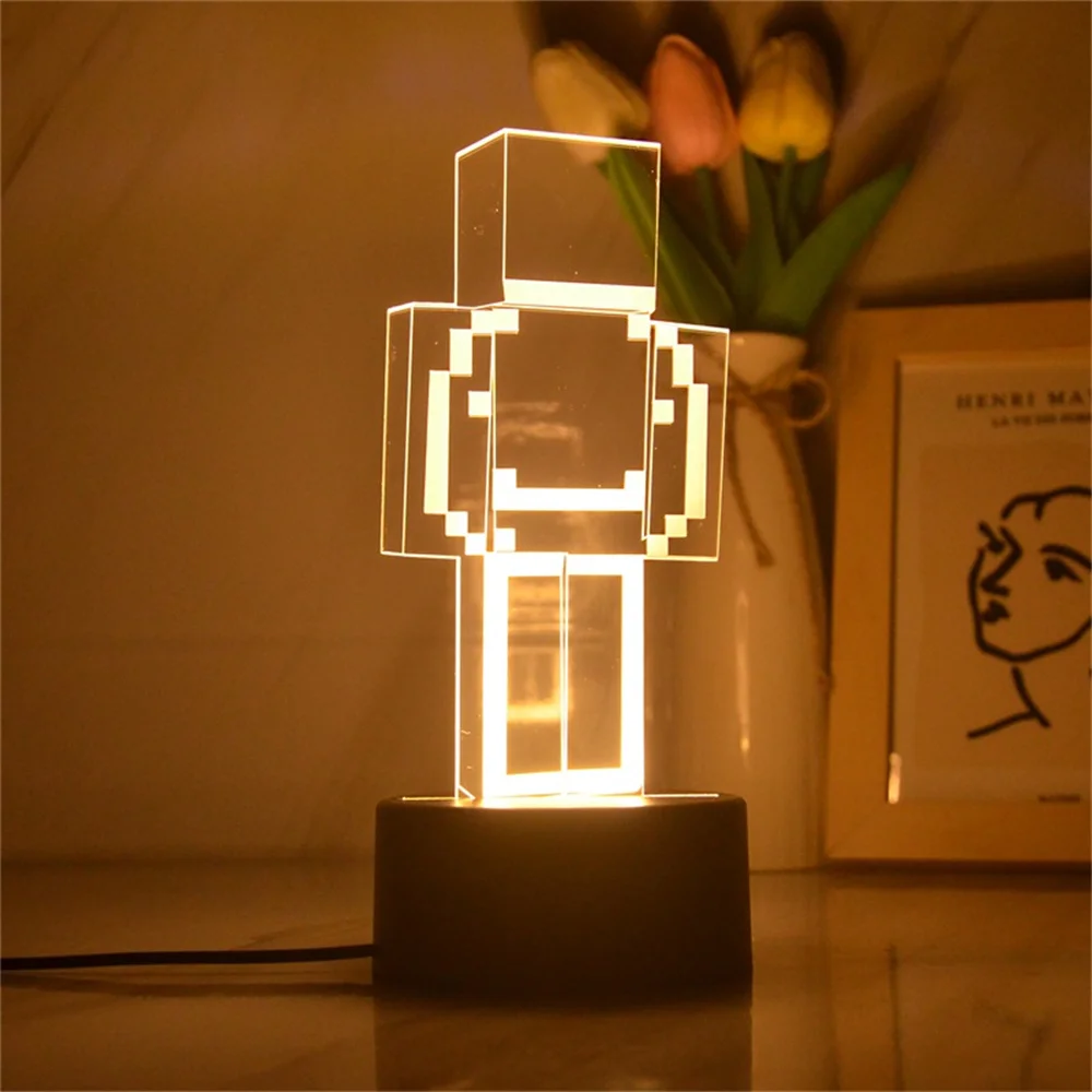 Imagem -06 - Acrílico Led Night Light Seta Forma Mudando a Cor Nightlight 3d Game Series Lâmpadas Decoração do Quarto Kids Gift