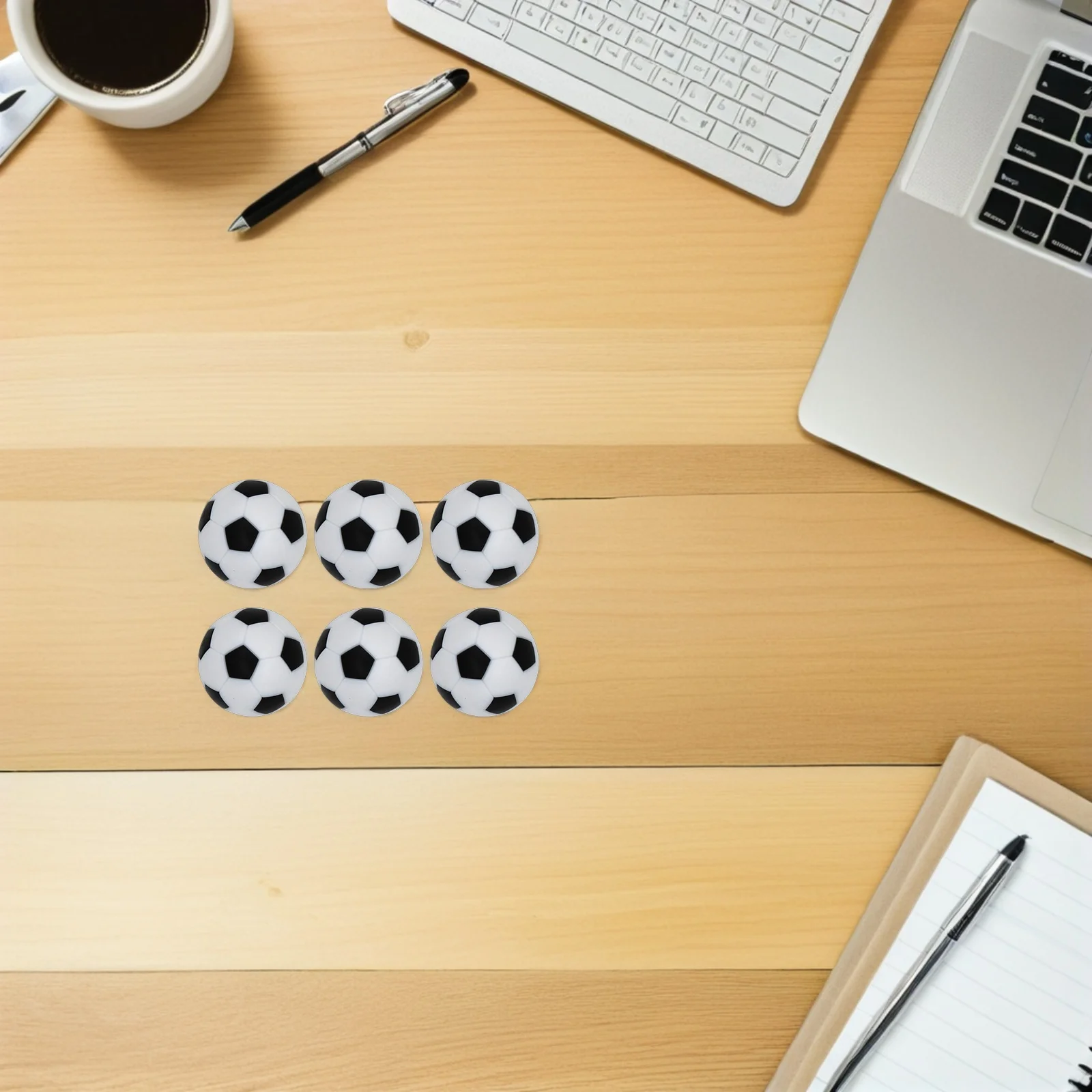 6Pcs Table Soccer Balls Mini Foosball Replacement Footballs Wear Resistant Table Soccer Game Accessories Foosball Ball