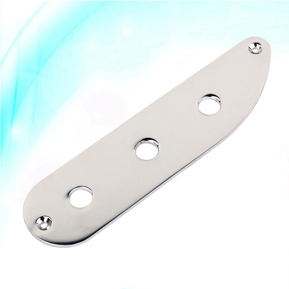 3 Holes Metal Electric Guitar Bridge Control Plate for TL Style Bass Guitar GE214 (Silver)