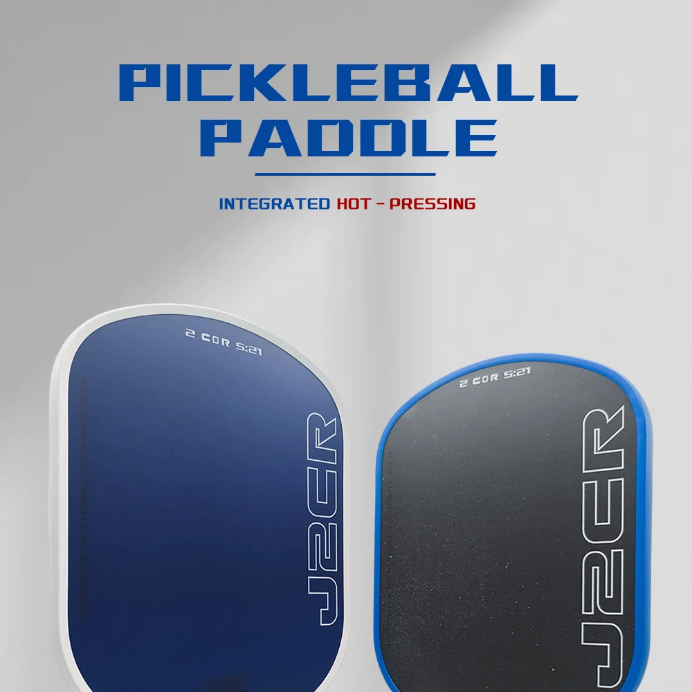 J2CR Raquette de pickleball générale, Fibre de carbone T700, Qualité tournoi, Cadre intégré pressé à chaud, Fil de titane, pour la compétition