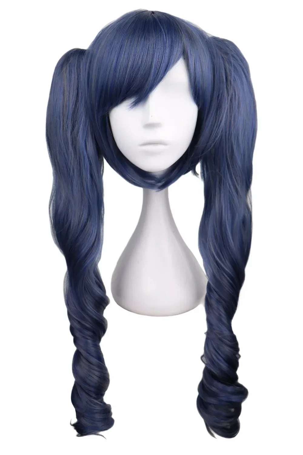 Long Wavy Cosplay Black Butler Mixed Blue Gray Grey Synthetic Hair Wigs Ponytail Synthetic Hair Long Cos Wigs